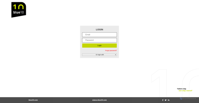 Security scan screenshot of https://login.blue10.com