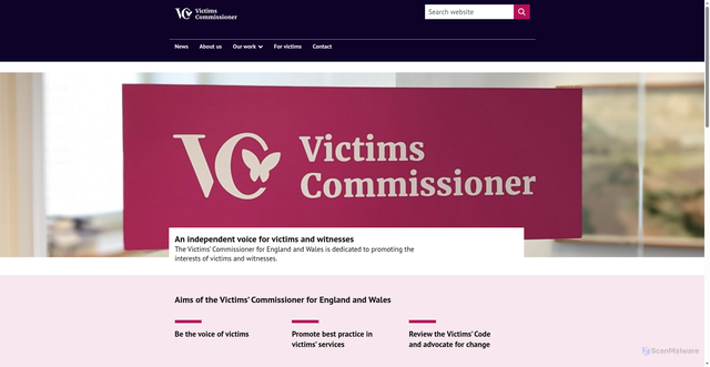 Security scan screenshot of https://victimscommissioner.org.uk/