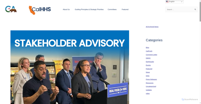 Security scan screenshot of https://www.chhs.ca.gov/blog/2025/10/09/48239/