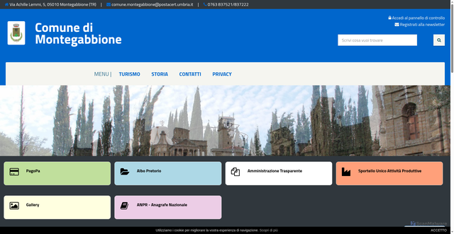 Security scan screenshot of https://www.comune.montegabbione.tr.it