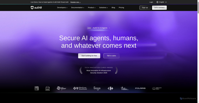 Security scan screenshot of https://identt-knowledge.eu.auth0.com