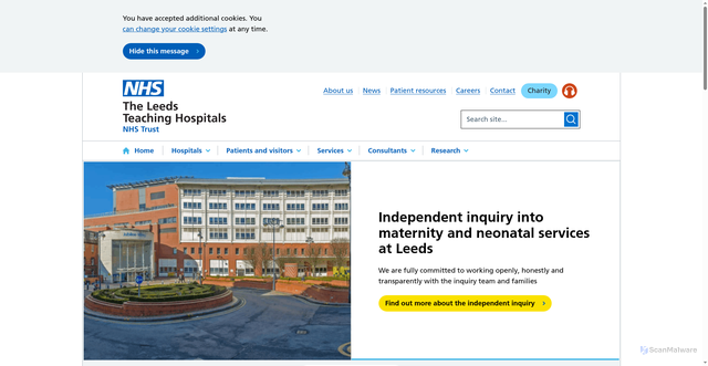 Security scan screenshot of https://www.leedsth.nhs.uk/