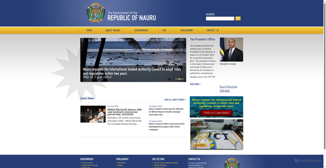 Security scan screenshot of https://www.nauru.gov.nr/