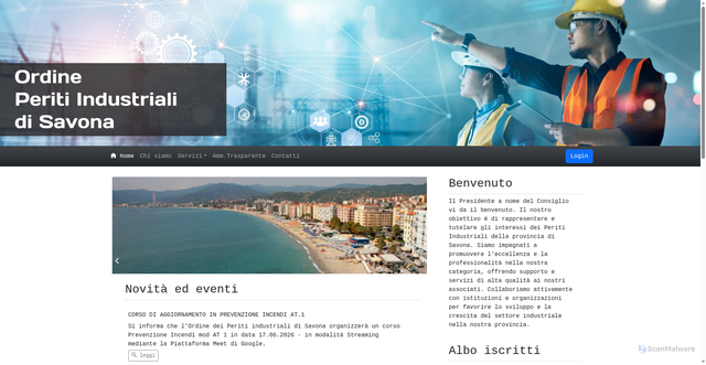 Security scan screenshot of https://www.perindsavona.it
