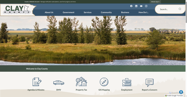 Security scan screenshot of https://claycountymn.gov/