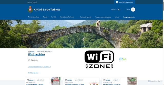 Security scan screenshot of https://www.comune.lanzotorinese.to.it/
