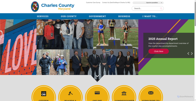 Security scan screenshot of https://charlescountymd.gov
