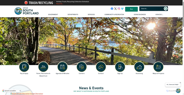 Security scan screenshot of https://www.southportland.gov/