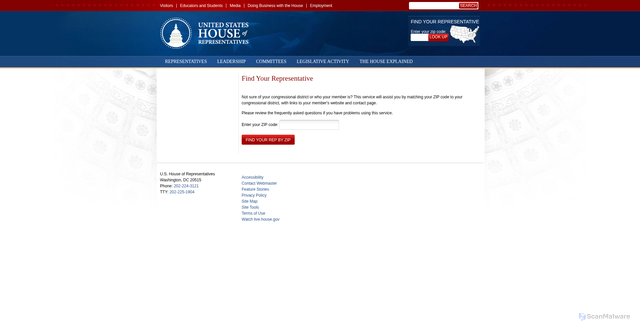 Security scan screenshot of https://ziplook.house.gov