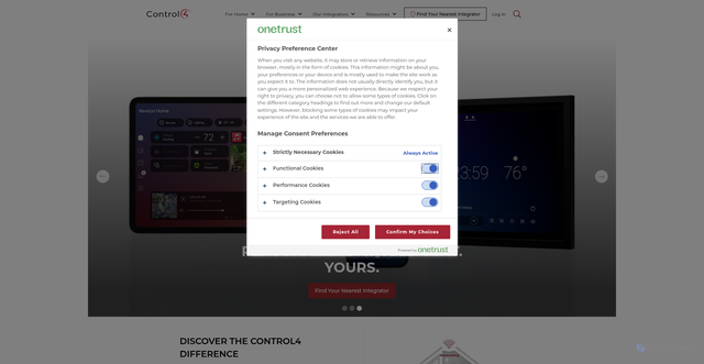 Security scan screenshot of https://control4.com