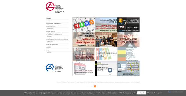 Security scan screenshot of https://www.architettibelluno.it/