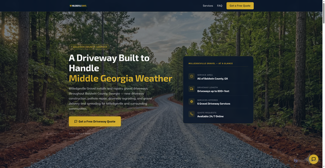 Security scan screenshot of http://milledgevillegravel.com/