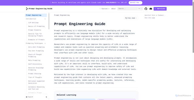 Security scan screenshot of https://www.promptingguide.ai