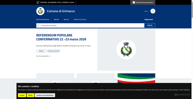 Security scan screenshot of https://www.comune.grimacco.ud.it/