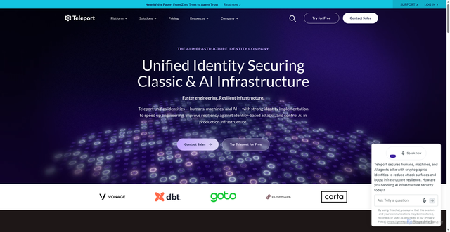 Security scan screenshot of https://gravitational.io