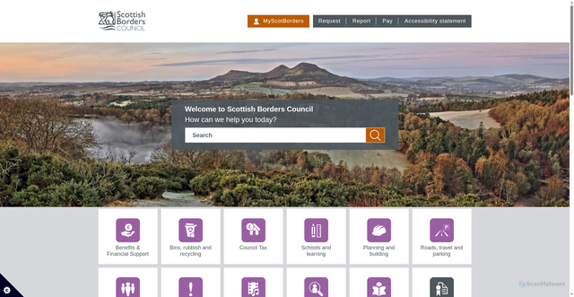 Security scan screenshot of http://www.scotborders.gov.uk