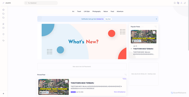 Security scan screenshot of https://blog.juuone.me/