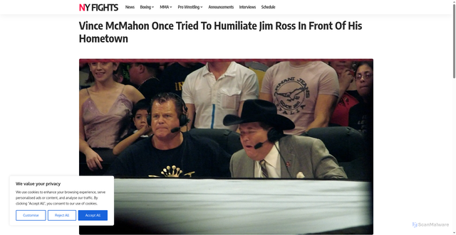 Security scan screenshot of https://nyfights.com/pro-wrestling/wwe/vince-mcmahon-humiliate-jim-ross/