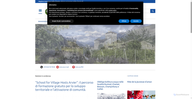Security scan screenshot of https://www.comune.saint-pierre.ao.it/it/comune-di-saintpierre/