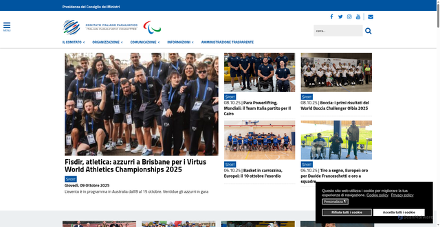 Security scan screenshot of https://www.comitatoparalimpico.it/