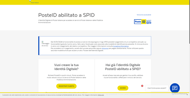 Security scan screenshot of https://posteid.poste.it/