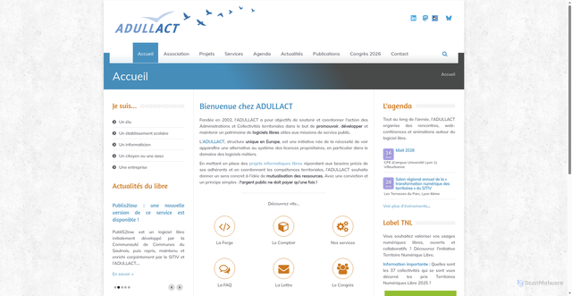 Security scan screenshot of https://adullact.org