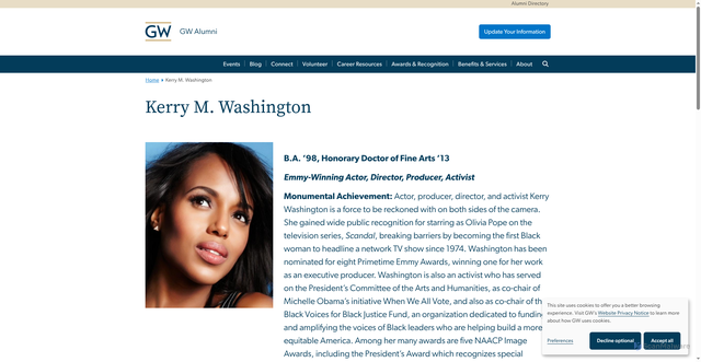 Security scan screenshot of https://www.alumni.gwu.edu/kerry-m-washington