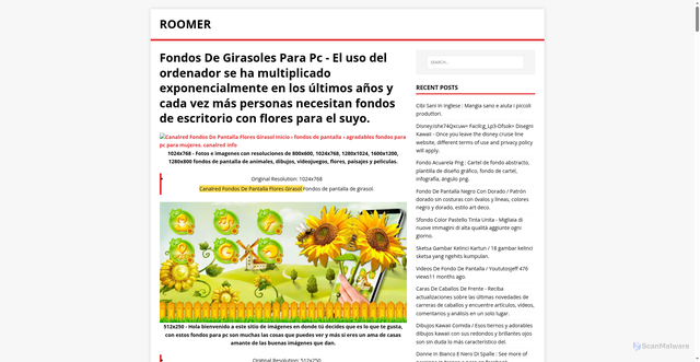 Security scan screenshot of https://matoran.pages.dev/post/fondos-de-girasoles-para-pc/
