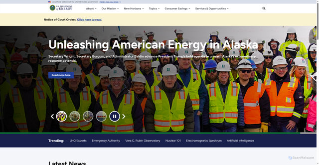 Security scan screenshot of https://www.energy.gov/