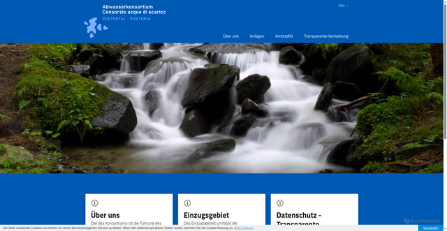 Security scan screenshot of https://www.abwasserkonsortium-pustertal.bz.it/