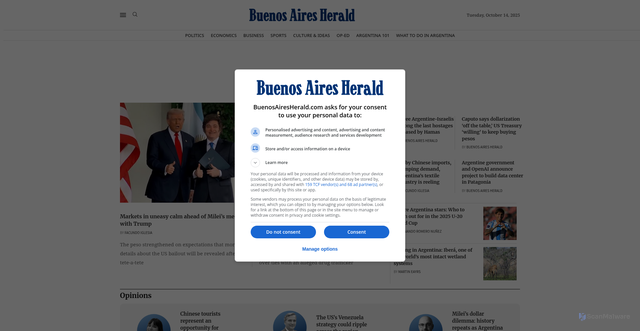 Security scan screenshot of https://buenosairesherald.com/