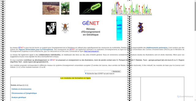Security scan screenshot of https://genet.univ-tours.fr