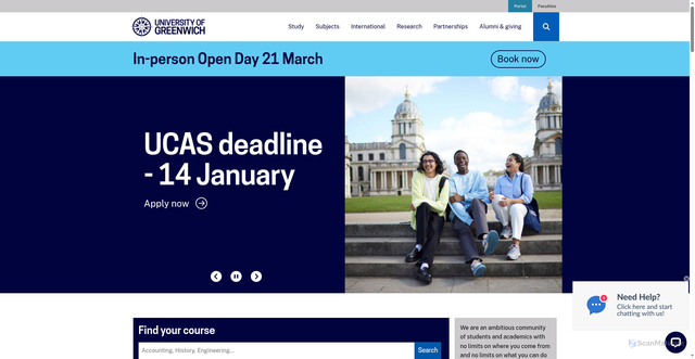 Security scan screenshot of https://gre.ac.uk