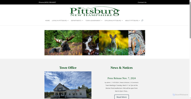 Security scan screenshot of https://pittsburg-nh.gov/