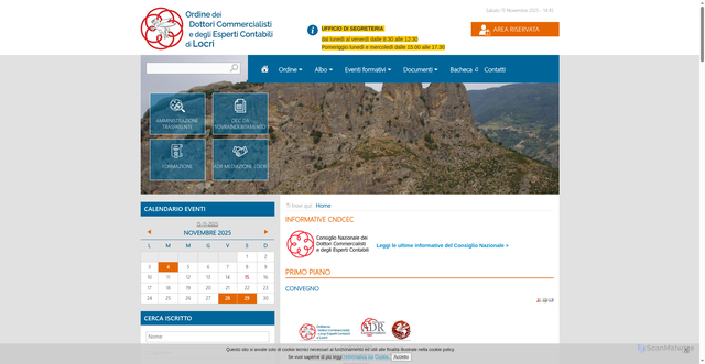 Security scan screenshot of https://www.odceclocri.it/