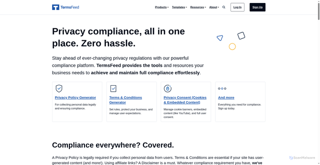 Security scan screenshot of https://www.termsfeed.com/