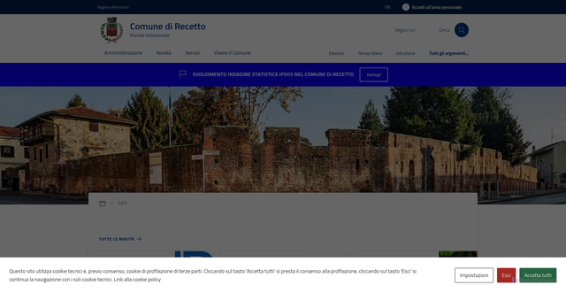 Security scan screenshot of https://comune.recetto.no.it/