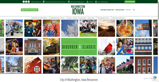 Security scan screenshot of https://washingtoniowa.gov/