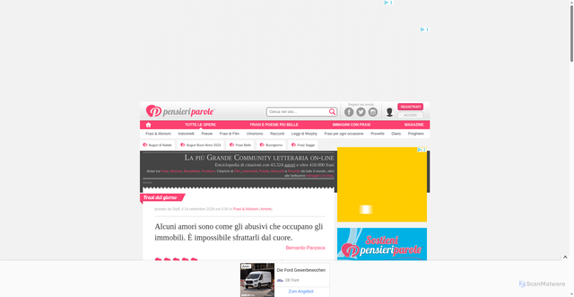 Security scan screenshot of https://pensieriparole.it
