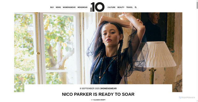 Security scan screenshot of https://usa.10magazine.com/nico-parker-is-ready-to-soar/