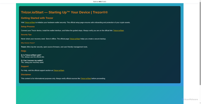 Security scan screenshot of https://iotrez.wixstudio.com/en-us