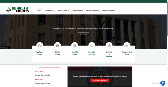 Security scan screenshot of https://dunklincounty.gov/