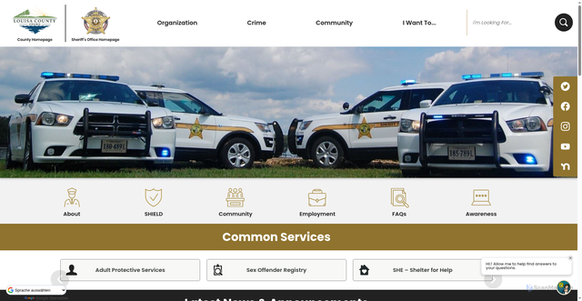 Security scan screenshot of https://louisasheriff.gov/