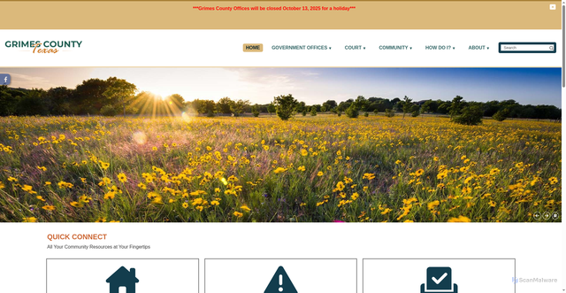 Security scan screenshot of https://grimescountytexas.gov/