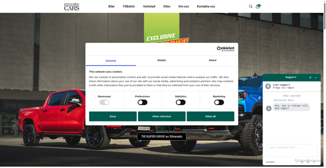 Security scan screenshot of https://exclusivecars.se/
