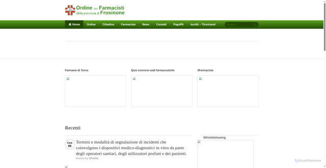 Security scan screenshot of https://www.ordinefarmacistifr.it/