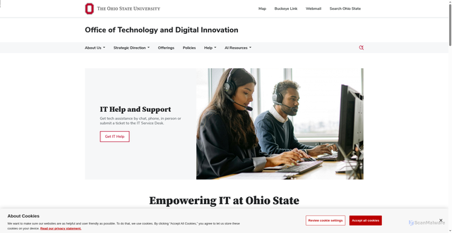 Security scan screenshot of https://it.osu.edu