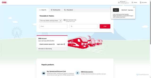 Security scan screenshot of https://shop.oebbtickets.at