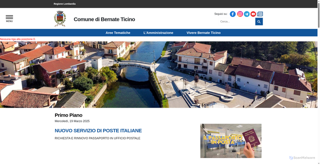 Security scan screenshot of https://www.comune.bernateticino.mi.it/
