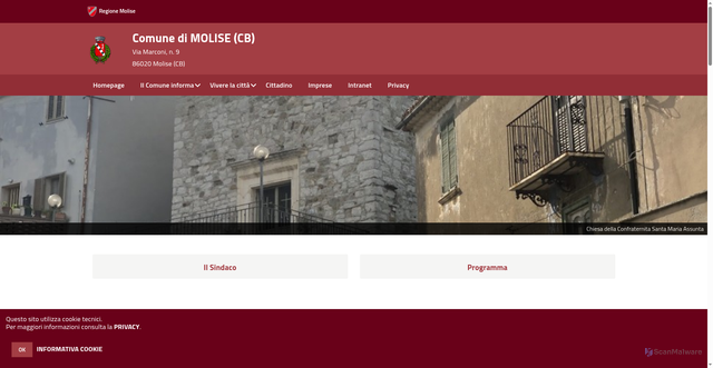 Security scan screenshot of https://www.comune.molise.cb.it